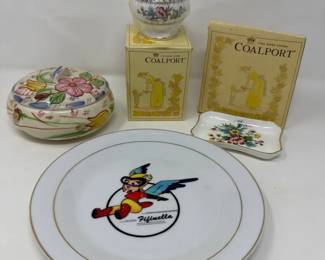 Vintage Coalport Ming Rose Bone Chine Post Bowl, Fine Bone China Trinket Dish, WASP Disney Gremlin
