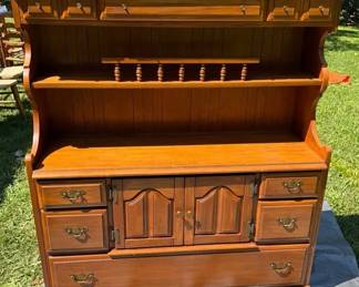 Vintage Maple Hutch And Buffet