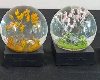 CoolSnowGlobes Seasonal Snow Globes Cherry Blossom With Butterflies More