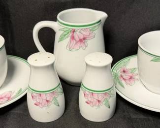 coffeetea set belongs to the Epoch Market Day pattern produced by Noritake
