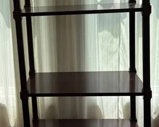 Wood Five Shelf Bookcase With Brass Feet