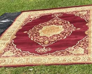 Large Burgundy And Gold Loom Reza Area Rug