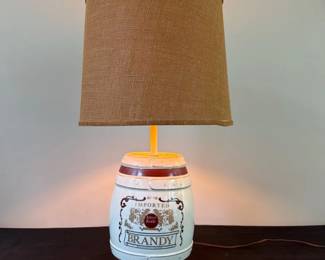 Vintage Ceramic Brandy Barrel Lamp
