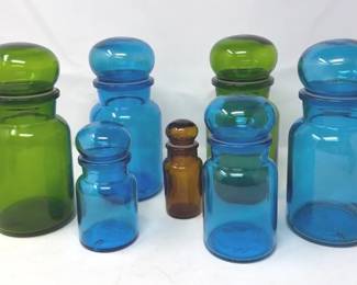MCM Belgian Bubble Glass Apothecary Jars