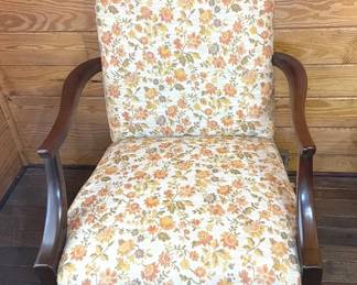 Vintage Statesville Chair Co Upholstered Martha Washington Chair