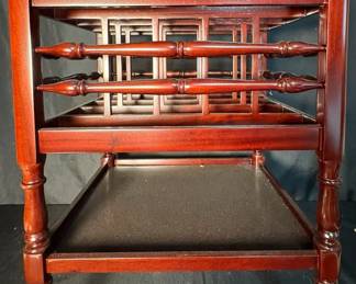 vintage mahogany Canterbury magazine rack