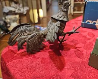 Metal rooster x two.