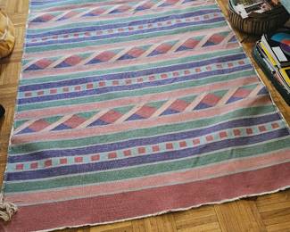 Freshly cleaned area rug .