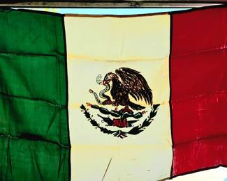 Antique Mexican Parade Flag. Picture does not do it justice.