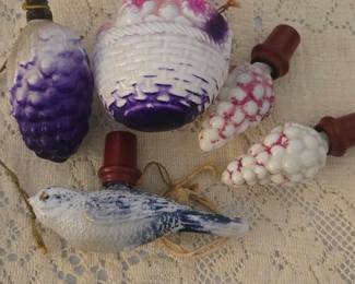 Antique Milk Glass Light Bulb Ornaments