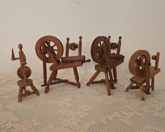 Vintage Miniature Spinning Wheels