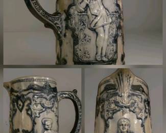 Vintage Blue Salt Glaze Pitcher