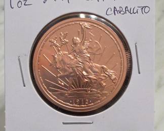 1912 Caballito 1 Oz .999 Copper Round
