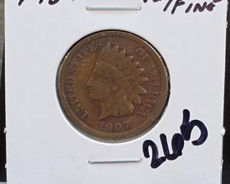 1907 Indian Head Cent, VG/Fine