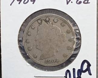 1909 Liberty Head V Nickel, Very Good