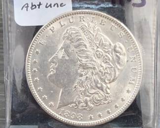 1898 Morgan Dollar, About UNC, Silver