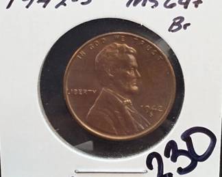 1942-S Lincoln Wheat Cent, MS64+, B