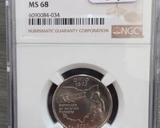 2002-P Ohio State Quarter, NGC MS68