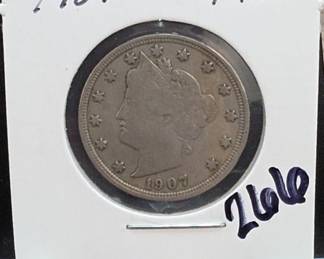 1907 Barber Dime, Fine, Silver