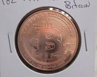 1 Oz .999 Fine Copper Bitcoin Round