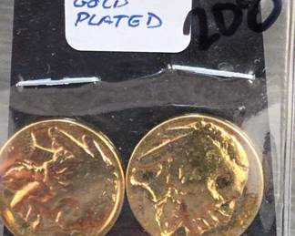 24K Gold-Plated Buffalo Nickel Pair