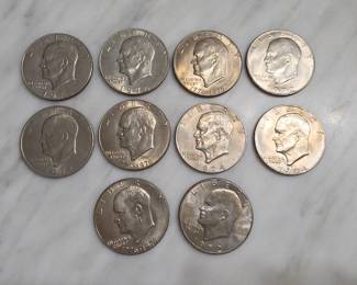 1971-1976 Eisenhower Dollar Coin Group 10pc