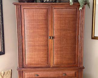Armoire or Entertainment cabinet Rattan/wicker
