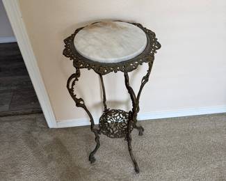 ANTIQUE TWO-TIER PEDESTAL TABLE