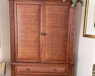 Armoire or Entertainment cabinet Rattan/wicker