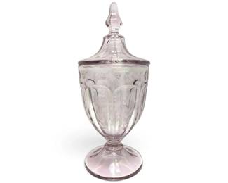 Purple Tinted Glass Lidded Candy Dish