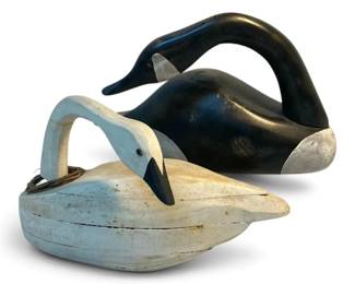 Wooden Decorative Geese Pair