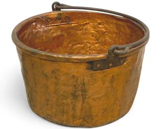 Large 23 Wide Copper Pot w Cast Iron Handle