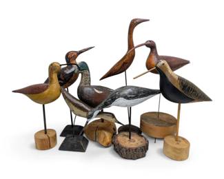 Painted Wood Ducks Birds W Stands