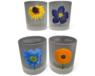 Floral Frosted Glass Tumblers