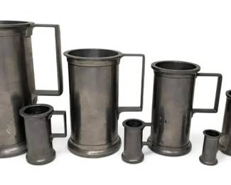 Axel Hasselstrm Pewter Measuring Cups Made In Denmark