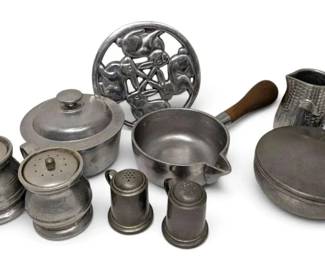Pewter Salt Pepper Shakers, Pots Pans More