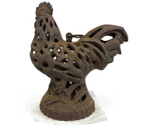 Cast Iron Rooster Tea Light Lantern