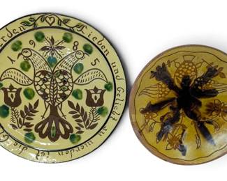 Long Family Redware Decorative Nature Terracotta Plates