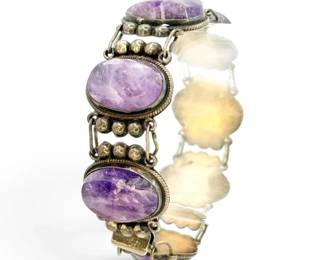 Sterling Silver Amethyst Bracelet 38g