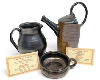 Redwere Collection Manganese Glazed Pitcher, Porring More
