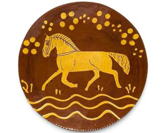 Breininger Horse Redware Terracotta Plate