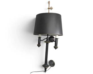 Black GoldToned Wall Lamp Powers On