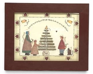 Christmas Folk Art Print Signed Numbered