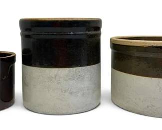 Three Stoneware Crocks