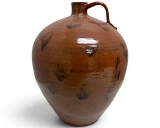 Brown Glazed Stoneware Jug 12 Tall