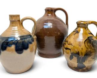 Three Brown Stoneware Jug Crocks Hamelin More