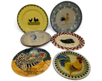 Rooster Hen Themed Plates