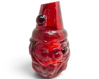 Fenton Ruby Amberina Glass Santa Claus Fairy Lamp