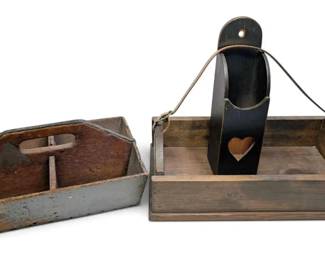 Two Wood Carrier Trays More