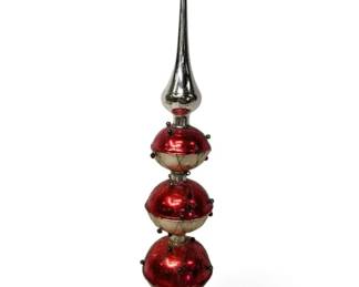 Triple Ball WireWrapped Mercury Glass Christmas Tree Topper